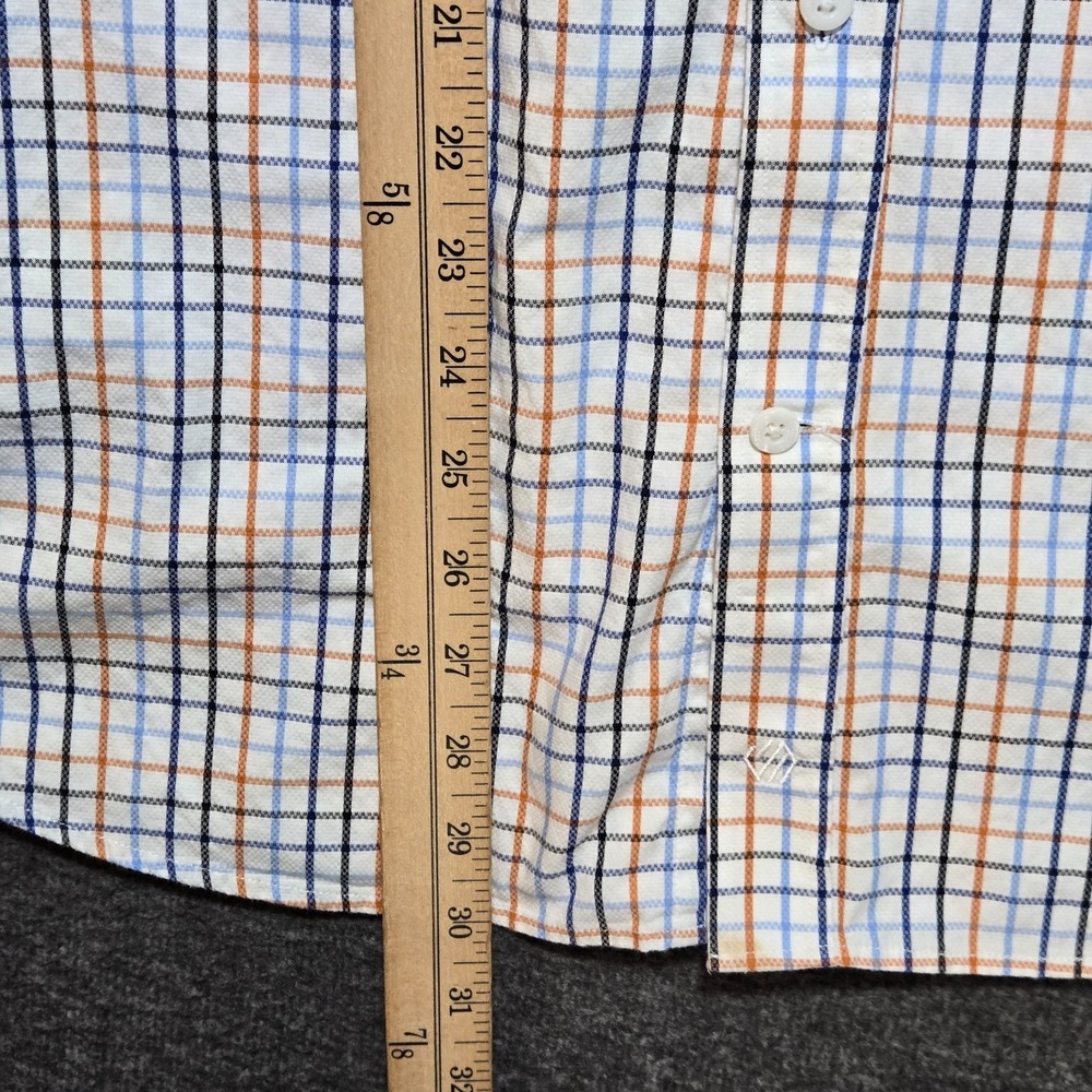 Johnston & Murphy Men's Check Twill Button Down Shirt Long Sleeve L Flip Cuff - Picture 5 of 10